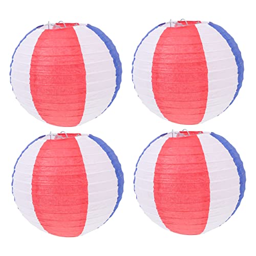 SEWACC 4 Stück Faltbare Dreifarbige Papierlaternen Korean Style Lanterns Dekorative Hängelampen für Restaurant Innen und Außen Festival Atmosphäre von SEWACC