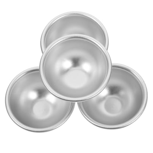 SEWACC 4 Stück Formen für Badebomben Seifenformen Cupcake-Pfannen Halbkugelpfanne Formen herstellen Pudding-Backform Badebomben-Former Halbrunder Kuchen kuchenform Kugelformen Silver von SEWACC