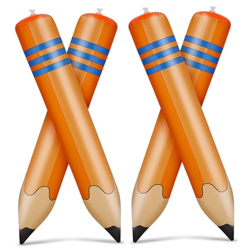 SEWACC 4 Stück Großer Aufblasbarer Jumbo bleistift Leichtes Pvc kunststoffspielzeug Bunte Riesenstifte Klassenzimmer Schulanfang dekoration Kinderparty Zubehör Zufällige Zufällige Farbe von SEWACC