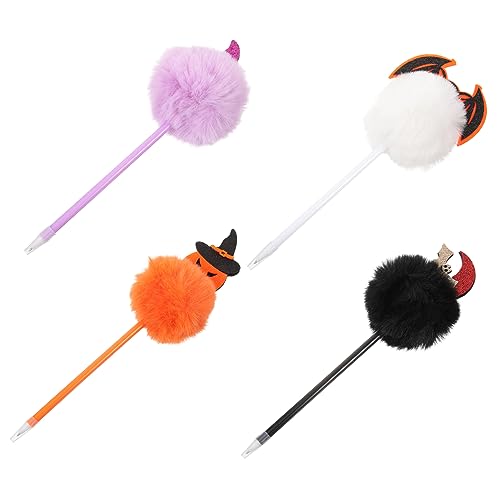 SEWACC 4 Stück Halloween Kugelschreiber mit Bat Pumpkin Design Weiche Plüschköpfe Langlebige Kunststoffkugelschreiber Glatt Schreibend für Halloween Deko Partygeschenke Kreative SEWACC 4 Stück Halloween Kugelschreiber mit Bat Pumpkin Design Weiche Plüschköpfe Langlebige Kunststoffkugelschreiber Glatt Schreibend für Halloween Deko Partygeschenke Kreative von SEWACC