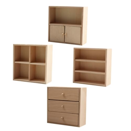 SEWACC 4 Stück Mini-möbel Miniatur -lagerschrank Mini-bücherregal Möbel Für Puppenstubenschränke Miniatur-hausmöbel Miniatur-szenen-seitenschrank Mini-wohnkultur Miniaturmöbel Holz Beige SEWACC 4 Stück Mini-möbel Miniatur -lagerschrank Mini-bücherregal Möbel Für Puppenstubenschränke Miniatur-hausmöbel Miniatur-szenen-seitenschrank Mini-wohnkultur Miniaturmöbel Holz Beige von SEWACC