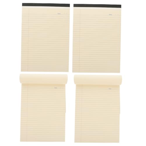 SEWACC 4 Stück Notizblock Liniert Teiliges Handabreißbares Schreibblock Memo Pad Tragbares Liniertes Notizbuch für Arbeit Schule und Büro Zeitplan Notizheft von SEWACC