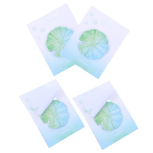 SEWACC 4 Stück Selbstklebende Lotusblatt Haftnotizen Niedliche Memo Pads mit Realistischem Blattform Design für Schule Büro Partys und Tägliche Erinnerungen Vielseitig und Praktisch von SEWACC