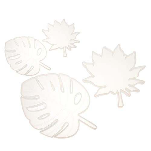 SEWACC 4 Stück Silikonform für Untersetzer Teiliges mit Ahornblatt und Monstera DIY Kristall Epoxidharz Gießform Hochwertiges Flexibles Silikon Einfach zu Reinigen und Kreativ zu von SEWACC