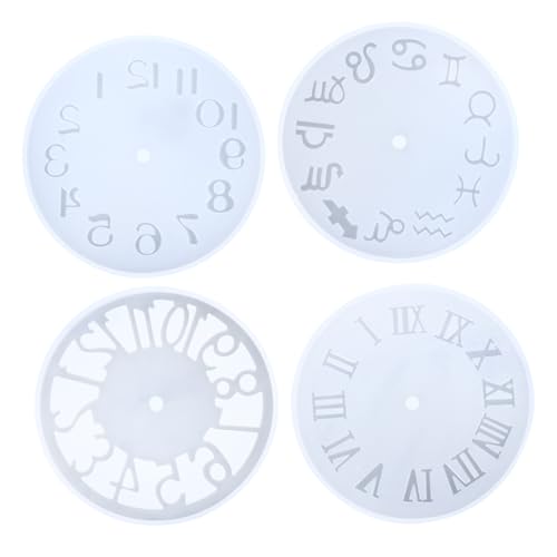 SEWACC 4 Stück Silikonformen für Uhren Teiliges Epoxidharz Gießform für DIY Wanduhr Einfache Anwendung und für Kreative Bastelprojekte Glatte Innenflächen für Ergebnisse SEWACC 4 Stück Silikonformen für Uhren Teiliges Epoxidharz Gießform für DIY Wanduhr Einfache Anwendung und für Kreative Bastelprojekte Glatte Innenflächen für Ergebnisse von SEWACC
