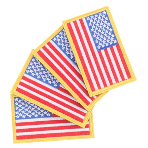 SEWACC 4 Stück Stoff aufkleber mit amerikanischer Flagge ausdrucksvoll Flecken Flaggen ir stickerpappier stickrahmen Reparaturflicken für Kleidung Design-Patches mit amerikanischer Flagge von SEWACC