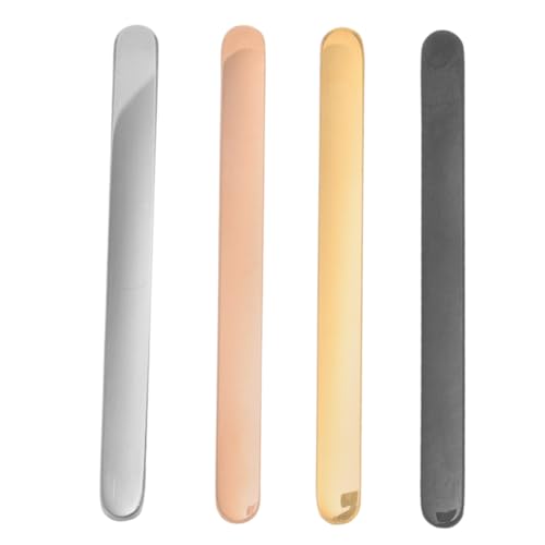 SEWACC 4 Stück Teiliges C Förmige Offene Ringrohlinge Verstellbare Schmale Metallringe für Schmuckherstellung DIY Ringstempel Glatte Oberfläche Farben Schwarz Gold Roségold Stahl von SEWACC