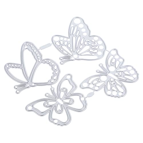 SEWACC 4 Stück Teiliges Carbon Steel Stanzformen Schmetterling Motiv Metall Prägeschablonen für DIY Scrapbooking Fotoalben Hochpräzise Schmetterlinge Stanzschablone für Karten und von SEWACC