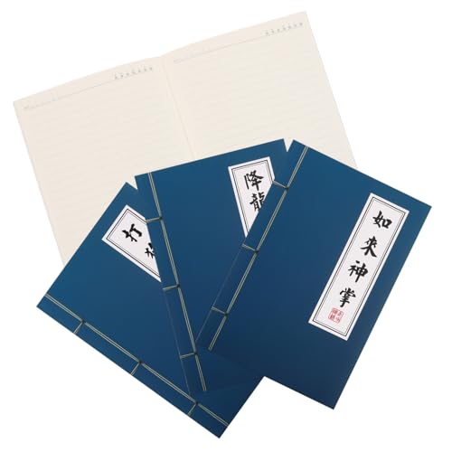 SEWACC 4 Stück Teiliges Chinesisches Retro Notizbuch mit Martial Arts Charakteren Linierte College Papierseiten Traditionelles Schreibwaren Design Robust Gebunden Glattes für Schule Büro von SEWACC