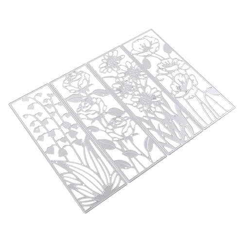 SEWACC 4 Stück Teiliges DIY Stanzformen aus Langlebigem Kohlenstoffstahl Rechteckige Blumenrahmen Stanzschablonen für Scrapbooking Kartenherstellung und Basteln Silberfarben SEWACC 4 Stück Teiliges DIY Stanzformen aus Langlebigem Kohlenstoffstahl Rechteckige Blumenrahmen Stanzschablonen für Scrapbooking Kartenherstellung und Basteln Silberfarben von SEWACC
