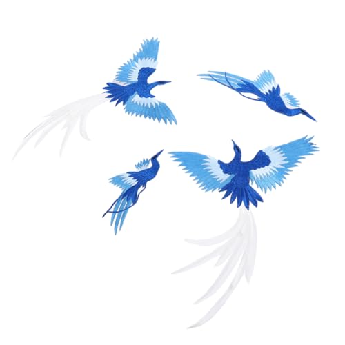 SEWACC 4 Stück Teiliges DIY Stickerei Patches Handgestickte Applikationen für Kleidung für Dekoration und Kreative Projekte Blau SEWACC 4 Stück Teiliges DIY Stickerei Patches Handgestickte Applikationen für Kleidung für Dekoration und Kreative Projekte Blau von SEWACC