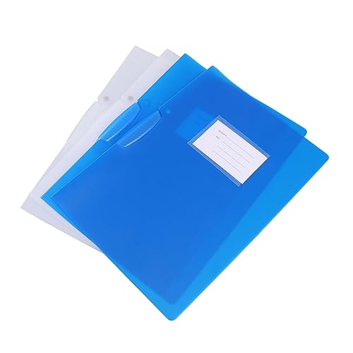 SEWACC 4 Stück Teiliges Dokumentenmappe Transparente Ordner mit Zugstange für Schule und Büro Organisieren von Unterlagen Blau und Transparent von SEWACC