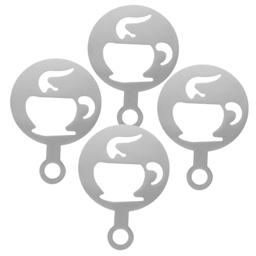 SEWACC 4 Stück Teiliges Edelstahl Kaffee Latte Art Schablonen mit Cartoon motiven Wiederverwendbar Leicht zu Reinigen für Cappuccino Milchkaffee und Dessertdekoration SEWACC 4 Stück Teiliges Edelstahl Kaffee Latte Art Schablonen mit Cartoon motiven Wiederverwendbar Leicht zu Reinigen für Cappuccino Milchkaffee und Dessertdekoration von SEWACC
