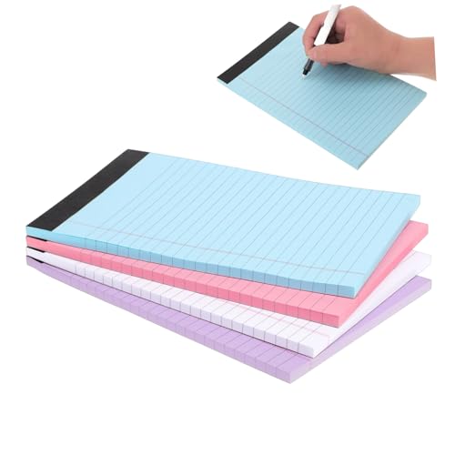 SEWACC 4 Stück Teiliges Farbiges Memo Notizbuch College Liniert Reißbares Schreibpapier für Büro Schule Vielseitiges Notizpad mit Glattem und Tragbarer von SEWACC