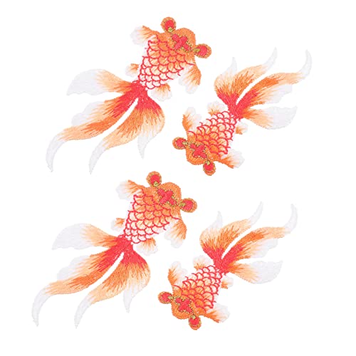 SEWACC 4 Stück Teiliges Goldfisch Gestickte Patches DIY Kleidung Aufnäher Kleine und Große Stoffflicken zum Aufnähen Langlebige Kleidung Reparatur und Textildekoration SEWACC 4 Stück Teiliges Goldfisch Gestickte Patches DIY Kleidung Aufnäher Kleine und Große Stoffflicken zum Aufnähen Langlebige Kleidung Reparatur und Textildekoration von SEWACC