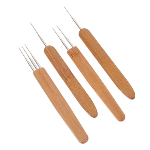 SEWACC 4 Stück Teiliges Häkelnadel Set für Haarzöpfe und Dreadlocks Einfache Anwendung für Anfänger für Flechten und Perückenherstellung von SEWACC