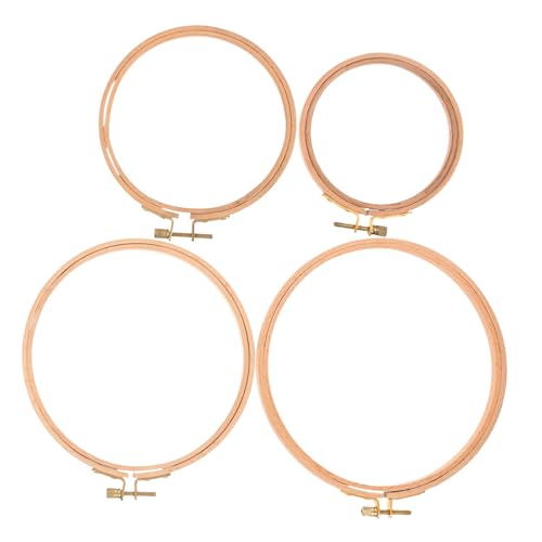 SEWACC 4 Stück Teiliges Holz Stickrahmen in Stabile Kreuzstich Ringe für Handarbeiten DIY Basteln und Stickerei Zubehör von SEWACC