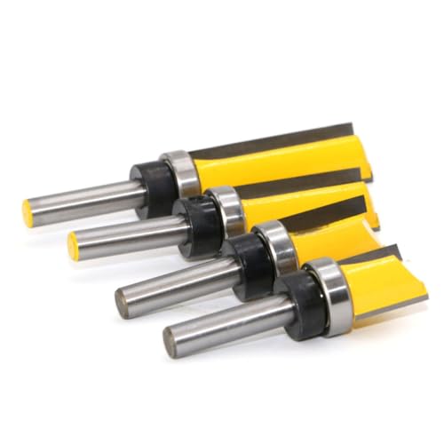 SEWACC 4 Stück Teiliges Holzfräser Flush Trim Router Cutter Präzises Holzwerkzeug für Fräsrillen Kantenbearbeitung und Nutfräsen Geeignet für MDF Spanplatten Sperrholz Fach und von SEWACC