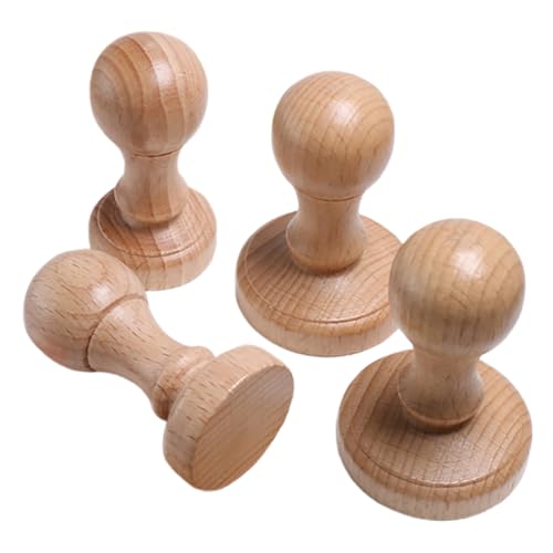 SEWACC 4 Stück Teiliges Holzstempelgriff Ergonomisch Komfortabel Langlebig Vielseitig für Diy Bastelprojekte Scrapbooking Lehrerbedarf Geeignet von SEWACC