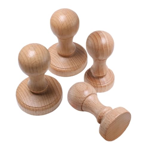 SEWACC 4 Stück Teiliges Holzstempelgriffe für Diy Projekte Ergonomische Vielseitige Holzstempelhalter für Lehrer Bastelbedarf Kreative Anwendungen im Klassenzimmer und Zuhause von SEWACC