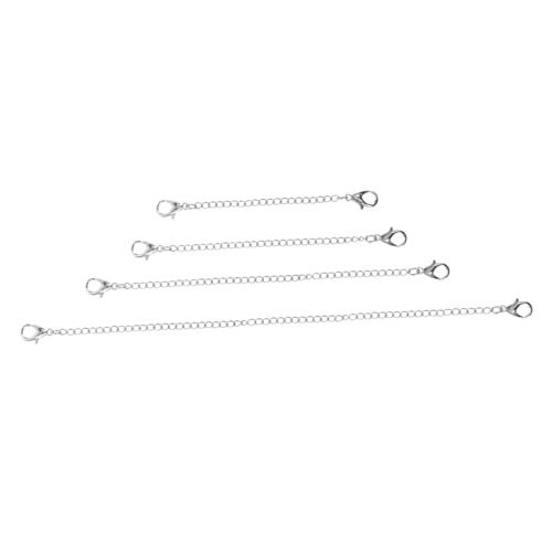 SEWACC 4 Stück Teiliges Kettenverlängerungs aus Robustem Legierungsmetall mit Karabinerverschluss Vielseitig Einsetzbar als Armband und Halskettenverlängerung für DIY Schmuckherstellung von SEWACC