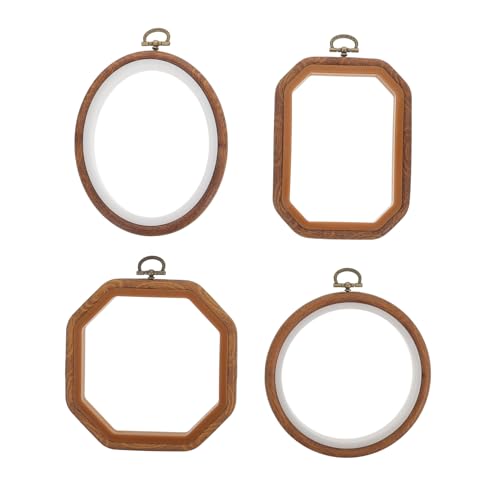 SEWACC 4 Stück Teiliges Kunststoff stickrahmen Ovale Runde Achteckige und Längliche Formen Leichte DIY Stickrahmen für Kreuzstich und Stickerei Praktische und Einfache Handhabung für von SEWACC