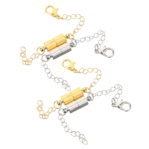 SEWACC 4 Stück Teiliges Kupfer Halsketten Verlängerungsketten mit Magnetverschluss und Karabinerverschluss Polierte Langlebige Schmuckverbinder für Halsketten und Armbänder Einfache SEWACC 4 Stück Teiliges Kupfer Halsketten Verlängerungsketten mit Magnetverschluss und Karabinerverschluss Polierte Langlebige Schmuckverbinder für Halsketten und Armbänder Einfache von SEWACC