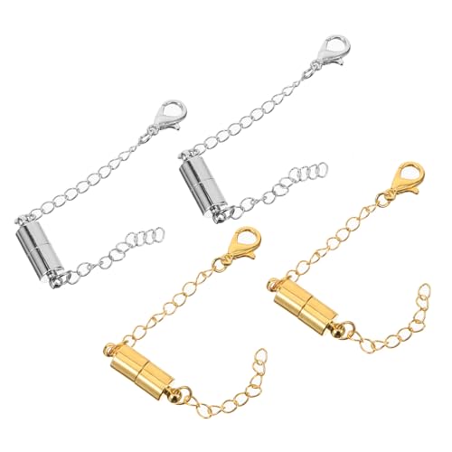 SEWACC 4 Stück Teiliges Kupfer Magnetverschluss Halsketten Verlängerungskettenset mit Verlängerbaren Schmuckketten für DIY Armbänder und Halsketten Polierte Oberfläche Langlebig und SEWACC 4 Stück Teiliges Kupfer Magnetverschluss Halsketten Verlängerungskettenset mit Verlängerbaren Schmuckketten für DIY Armbänder und Halsketten Polierte Oberfläche Langlebig und von SEWACC