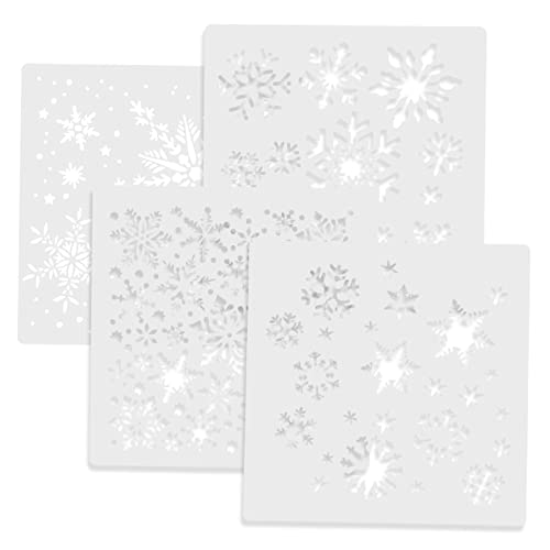 SEWACC 4 Stück Teiliges Schneeflocken Schablonen Set Langlebigem Kunststoff Wiederverwendbar Multifunktional für DIY Malerei Fensterbilder Wanddekoration und Bastelprojekte SEWACC 4 Stück Teiliges Schneeflocken Schablonen Set Langlebigem Kunststoff Wiederverwendbar Multifunktional für DIY Malerei Fensterbilder Wanddekoration und Bastelprojekte von SEWACC