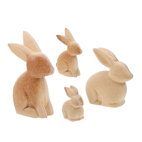 SEWACC 4 Stück Teiliges Set Diy Holzfiguren Unbemalte Kaninchen Deko für Ostern Rustikale Tischdeko Kreative Bastelarbeit für Zuhause und Büro Beige Holzornamente SEWACC 4 Stück Teiliges Set Diy Holzfiguren Unbemalte Kaninchen Deko für Ostern Rustikale Tischdeko Kreative Bastelarbeit für Zuhause und Büro Beige Holzornamente von SEWACC