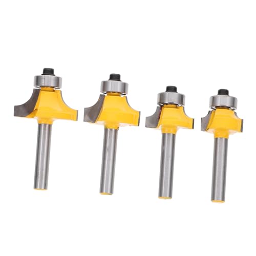 SEWACC 4 Stück Teiliges Set Rundfräser Holzfräser Kantenfräser für Oberfräse zum Trimmen und Abrunden für Professionelle Ergebnisse von SEWACC