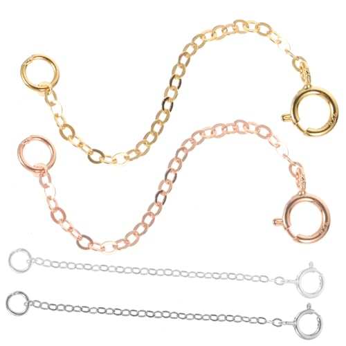 SEWACC 4 Stück Teiliges Silber Kettenverlängerung Praktische Verlängerungsketten für und Armbänder DIY Zubehör für Persönlichen Schmuck von SEWACC