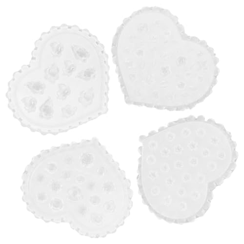 SEWACC 4 Stück Teiliges Silikon Blütenformen für DIY Nagelkunst und Schmuckherstellung Langlebige Gießformen für Clay Ohrringe und Nail Charms Kreative Bastelvorlage für Anfänger und von SEWACC