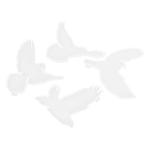 SEWACC 4 Stück Teiliges Silikon DIY Vogelformset für Wanddekoration Handgefertigte Gießformen für Kreative Bastelprojekte für Gestaltungen und Heimdekoration von SEWACC