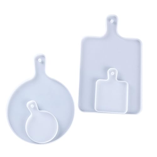 SEWACC 4 Stück Teiliges Silikon untersetzer formset Flexible Weiße Harz gießform für DIY Tablett und Becherhalter Hitzebeständig und Langlebig für Kreative Heimdekoration und von SEWACC