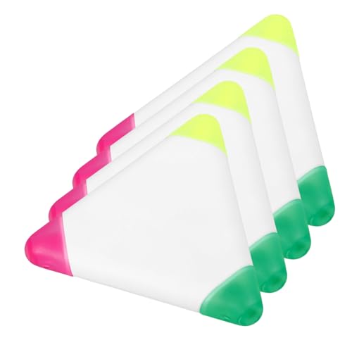 SEWACC 4 Stück Textmarker löschbar Zeichnung mehrfarbiger Stift büromaterial Dreieckige Leuchtstifte Leuchtmarker für Buchmarkierungen Mark Stifte Kunstmarkerstift Plastik von SEWACC