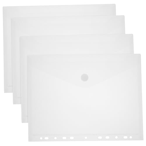 SEWACC 4 Stück Transparente Dokumententaschen Praktische Aufbewahrung für Büro und Schule mit für Organisation von Unterlagen und Büromaterialien von SEWACC