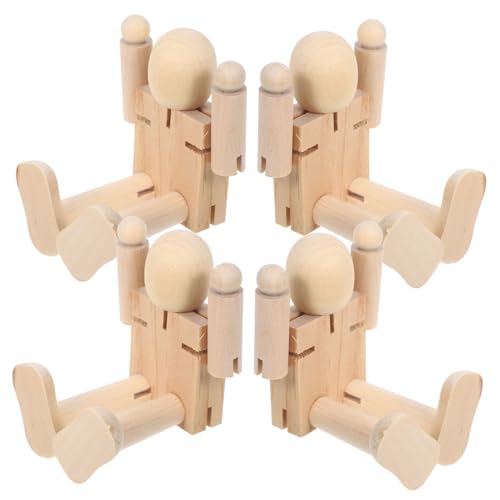SEWACC 4 Stück Unbemalte Holzroboter mit Beweglichen Gelenken Große DIY Holzfiguren für Bemalen und Basteln Fördert Kreativität und Spielerisches Lernen im Kindergarten und Zuhause SEWACC 4 Stück Unbemalte Holzroboter mit Beweglichen Gelenken Große DIY Holzfiguren für Bemalen und Basteln Fördert Kreativität und Spielerisches Lernen im Kindergarten und Zuhause von SEWACC
