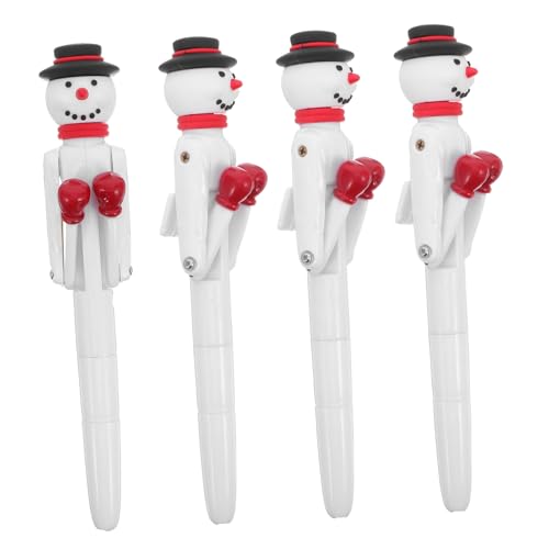 SEWACC 4 Stück Weihnachts-kugelschreiber Schneemann mit Box-design Lustiger Gel-tintenstift Interaktives Kompaktes Schreibgerät für Xmas Partygeschenke SEWACC 4 Stück Weihnachts-kugelschreiber Schneemann mit Box-design Lustiger Gel-tintenstift Interaktives Kompaktes Schreibgerät für Xmas Partygeschenke von SEWACC