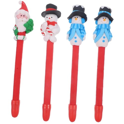SEWACC 4 Stück Weihnachtsstift roter Stift Tintenstift Stifte mit feiner Spitze Kugelschreiber Stift mit roter Tinte Stifte süß Signaturstifte Stifte für Büroschilder Süßer Gelstift Stil von SEWACC