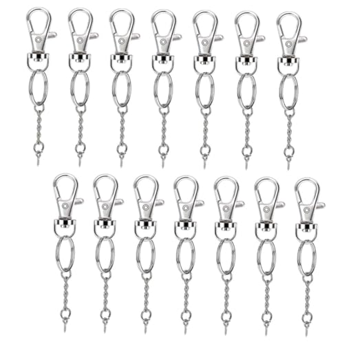 SEWACC 40 Sätze Teiliges Schlüsselanhänger Zubehör Set DIY Keychain Bastelset mit Drehkarabiner Schlüsselringen mit Kette Sprungringen und Schraubösen Robustes Silber für SEWACC 40 Sätze Teiliges Schlüsselanhänger Zubehör Set DIY Keychain Bastelset mit Drehkarabiner Schlüsselringen mit Kette Sprungringen und Schraubösen Robustes Silber für von SEWACC