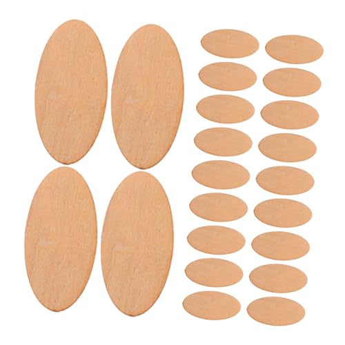 SEWACC 40 Stück Dicke Oval Holzstückchen für Diy Projekte Bastelarbeiten Home Decor und Kunstprojekte von SEWACC