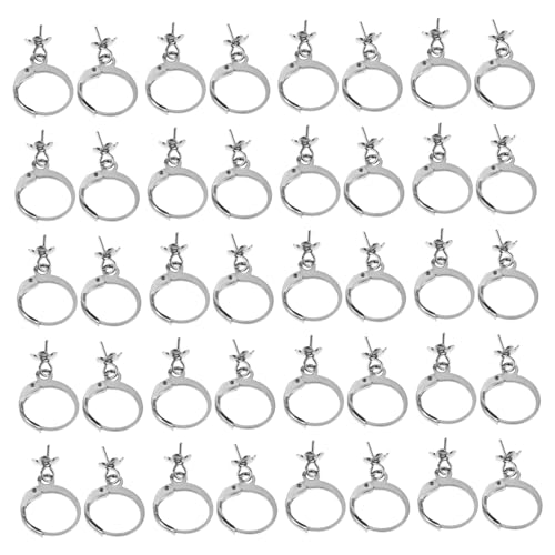 SEWACC 40 Stück Edelstahl Ohrhaken Rund Französische Haken Lever Back Ohrbügel mit Offener Schlaufe für DIY Ohrring Schmuckherstellung Zubehör Langlebig Modisch Vielseitig für Alltag und von SEWACC
