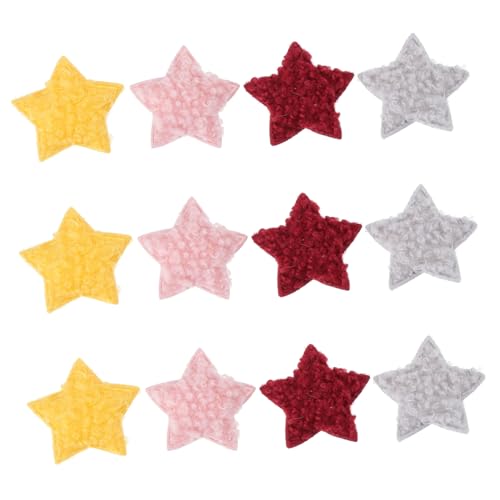 SEWACC 40 Stück Fuzzy Stern Patches Fünfzackige Stoffaufnäher für Kreative DIY Projekte als Haaraccessoires und Dekoration für Kleidung Hüte und Taschen Zufällige Farbe Zufällige Farbe von SEWACC