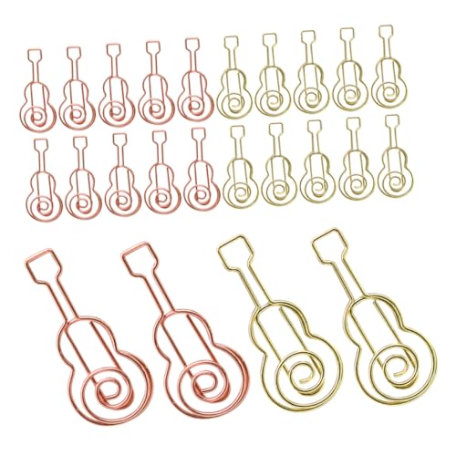 SEWACC 40 Stück Gitarrenförmige Metall Büroklammern in Gold und Roségold Musik Lesezeichen Clips für Dokumentenorganisation Notizen und Party Einladungen Kreative Geschenkidee für SEWACC 40 Stück Gitarrenförmige Metall Büroklammern in Gold und Roségold Musik Lesezeichen Clips für Dokumentenorganisation Notizen und Party Einladungen Kreative Geschenkidee für von SEWACC