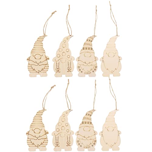 SEWACC 40 Stück Holz Gnome Bastelset Teilig Diy Malen für Weihnachtsdekoration Unvollendete Holzornamente für Kreative Projekte für Schule und Zuhause von SEWACC