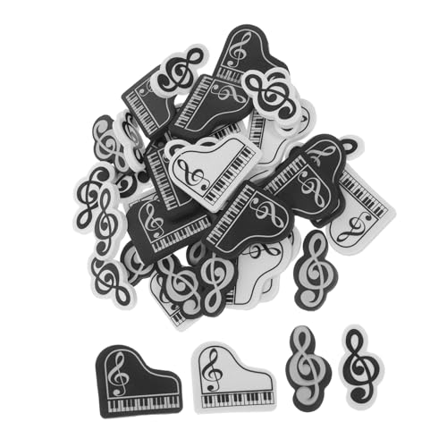 SEWACC 40 Stück Mini Radiergummis für Klavier Musiknotenform Kleine Radierer für Schule und Zuhause Sauberes Entfernen Tragbar Niedliche Musik-motive für Schüler von SEWACC