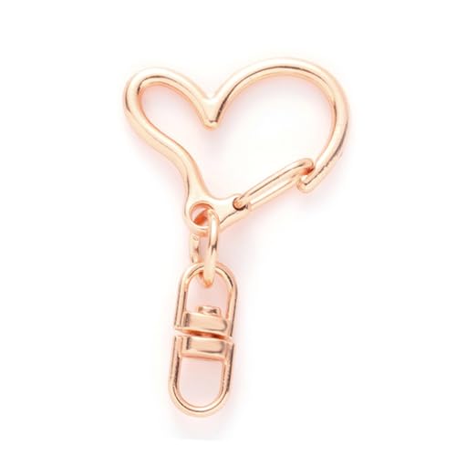 SEWACC 40 Stück Teiliges Herz karabiner Gold Silber glänzend und Roségold Herzförmige Verschlüsse für Schmuckherstellung DIY Schlüsselanhänger Bastelzubehör für Individuelle Anhänger von SEWACC