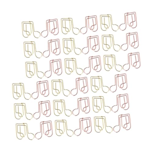 SEWACC 40 Stück Teiliges Metall Büroklammern in Musiknotenform Kleine Dekorative Dokumentenclips in Gold und Roségold Vielseitig Verwendbare Papierklemmen mit Glatter Oberfläche Schonend SEWACC 40 Stück Teiliges Metall Büroklammern in Musiknotenform Kleine Dekorative Dokumentenclips in Gold und Roségold Vielseitig Verwendbare Papierklemmen mit Glatter Oberfläche Schonend von SEWACC