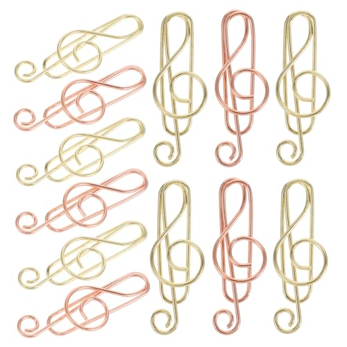 SEWACC 40 Stück Teiliges Metall Büroklammern mit Musiknoten Design Kreative Cartoon Paper Clips für Schule Büro und Zuhause Langlebige Dokumentenklammern Stilvolle Organisationshilfe von SEWACC